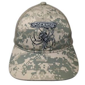 SpiderWire Baseball Cap Beige One Size Digital Camo Mesh Back Strapback Hat